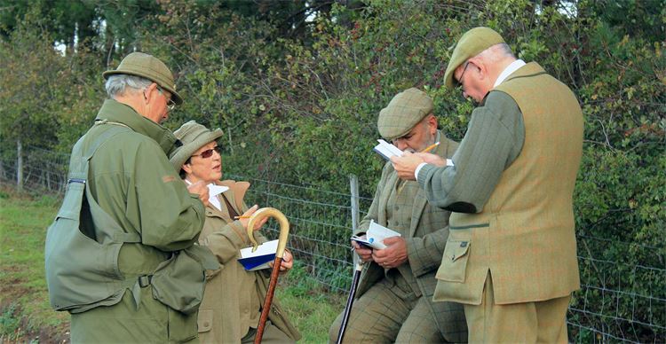 Judges deliberating during a field trial