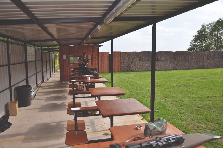 A covered air rifle shooting range